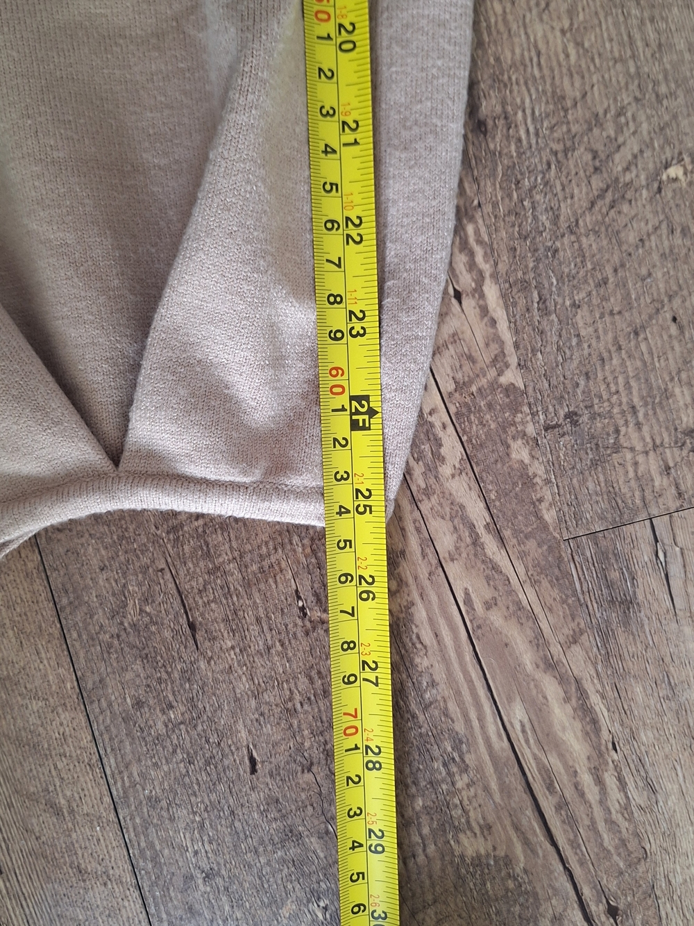 Women's Beige Knit Jogger Pants Size L Relaxed Fit Pleated Front Tapered - Picture 6 of 8
